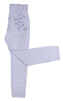2015 Alex Rodriguez Game Used and Signed New York Yankees Road Pants Worn on May 1, 2015 to Hit Home Run #660 Tying Willie Mays on All Time Home Run List (MLB Authenticated & Yankees-Steiner)